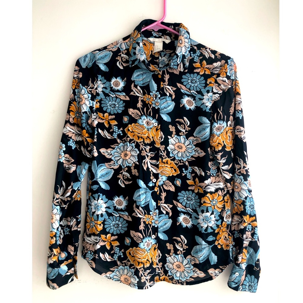 Blue Floral Blouse